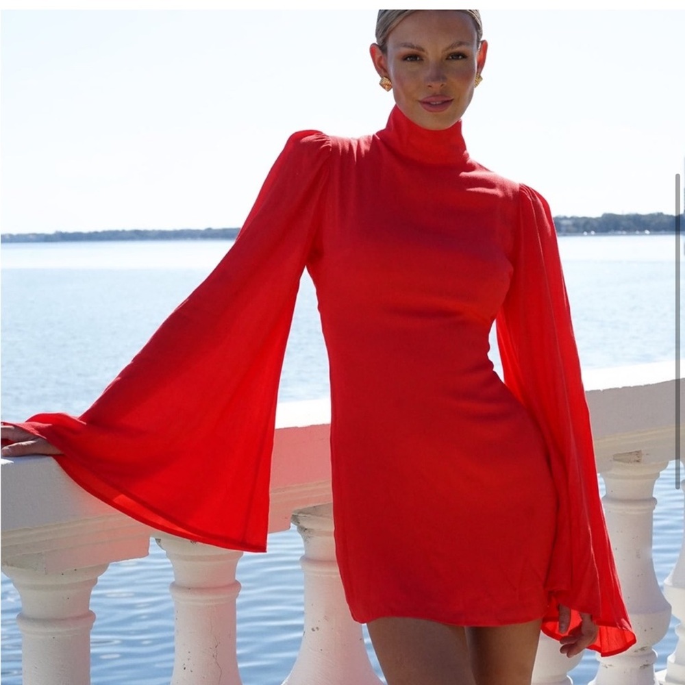 YLLW THE LABEL Rays Dress in Red